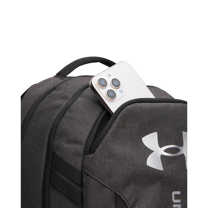 UNDERARMOUR HUSTLE BACKPACK Black  Metallic Silver
