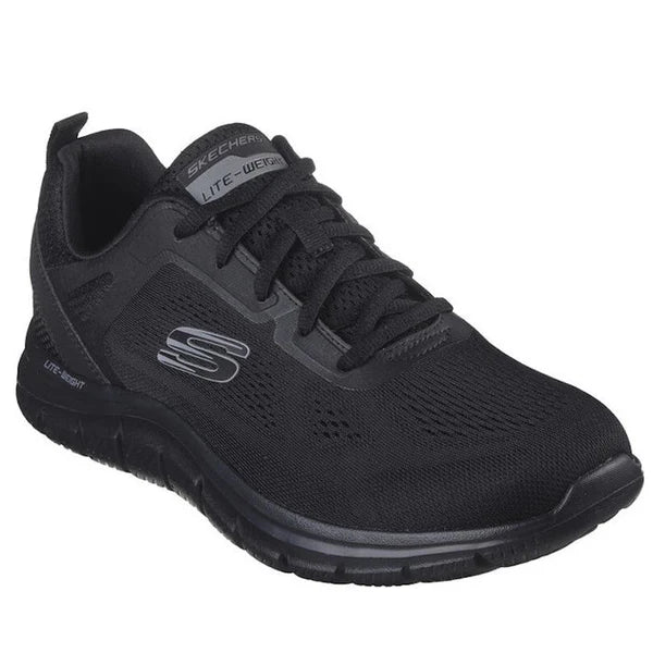 SKECHERS LACE UP TRACK BLACK MENS