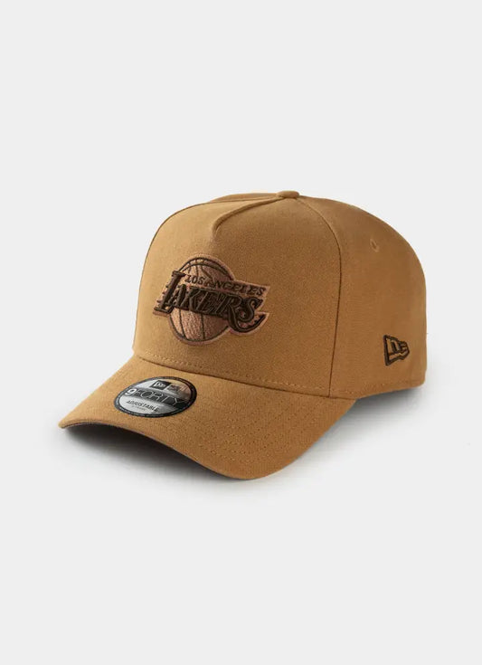 NEW ERA 9FORTY AFRAME LA LAKERS TAN