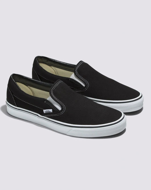 VANS BLACK AND WHITE SLIP ON