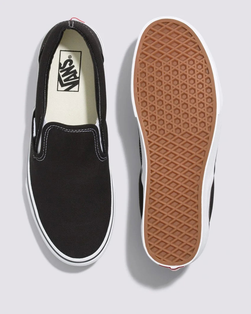 VANS BLACK AND WHITE SLIP ON